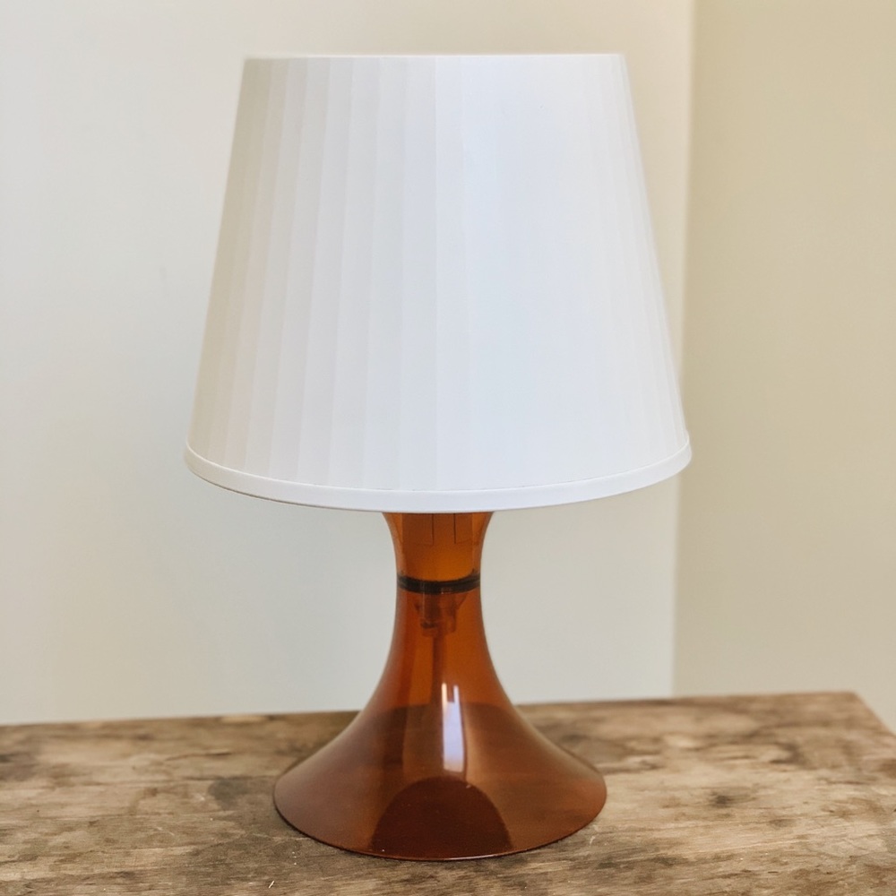 70’s Translucent Orange Plastic Table Lamp